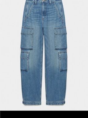 Denim Forum women’s Blue Cargo Jeans - Relaxed Fit